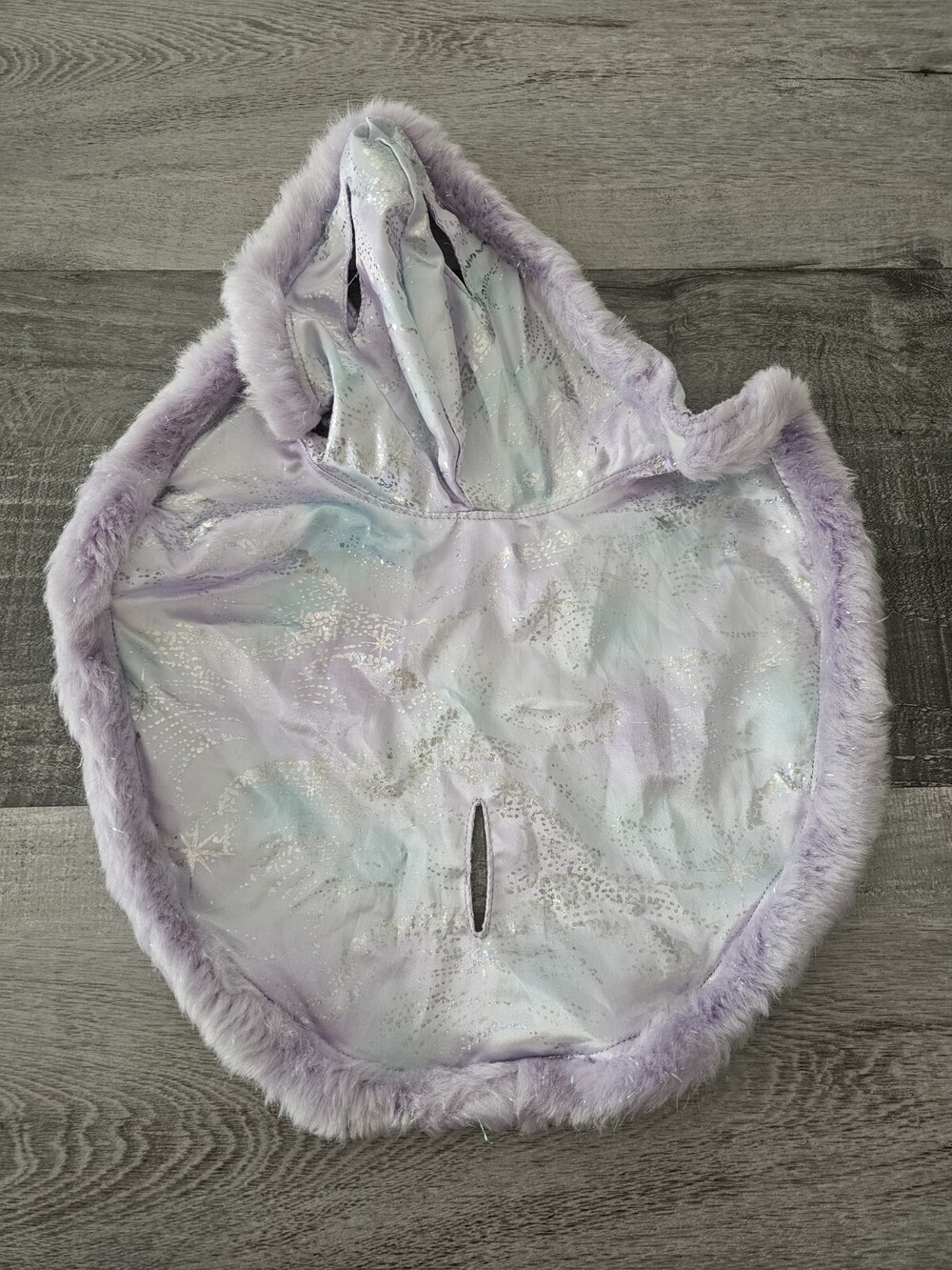 Build a Bear Cape BABW Reindeer Glisten Cloak Faux Fur Trim Silver Purple #6
